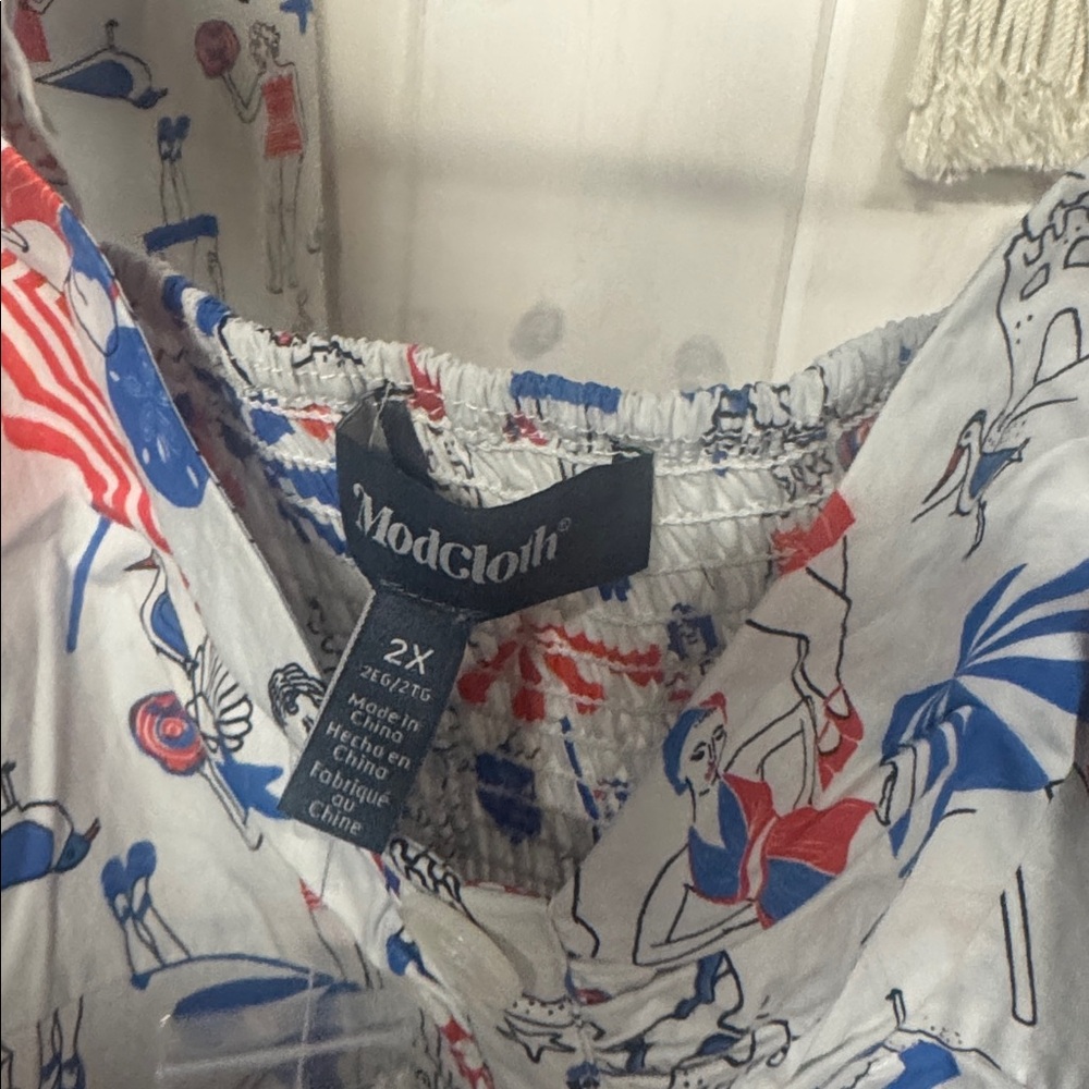 ModCloth Retro Beach Ladies Two Piece Skirt Set Size 2X New - Picture 9 of 10